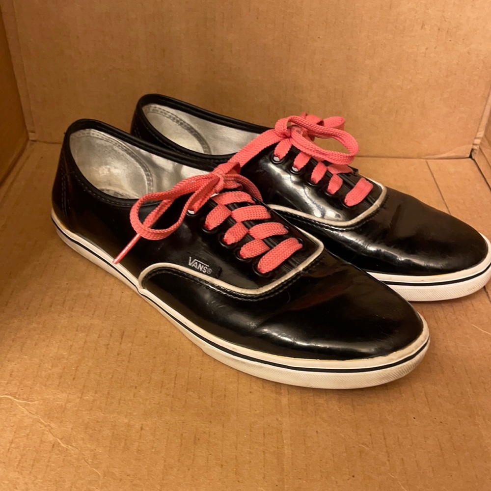 Vans Off the Wall T381 Black Patent Leather Sneakers (SIT-03)